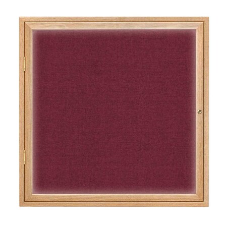 United Visual Products Single Door Slim Enclosed Radius EZ Tack Board, 42"x32", White/White UVRDS42EZ-WHITE-WHITE